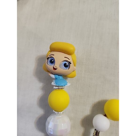 Bead Pen & Cup Charm Matching Combo Young Cinderella & Bow Silicone Beads - Picture 3 of 7